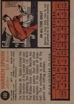 Back of Warren Spahn