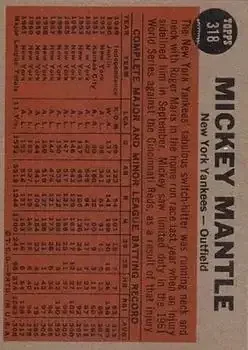 Back of Mickey Mantle