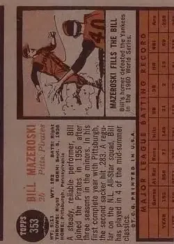Back of Bill Mazeroski