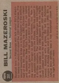 Back of Bill Mazeroski
