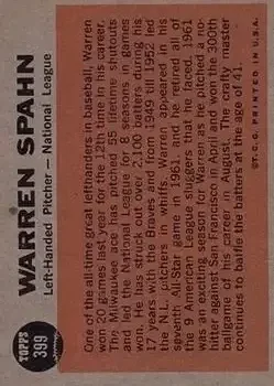 Back of Warren Spahn