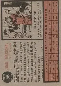 Back of Juan Marichal