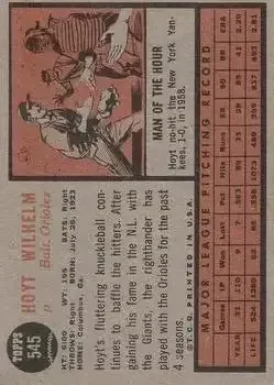 Back of Hoyt Wilhelm