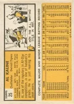 Back of Al Kaline