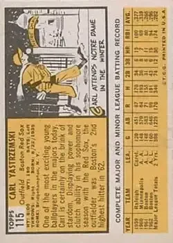 Back of Carl Yastrzemski