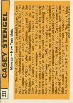 Back of Casey Stengel