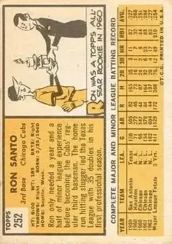 Back of Ron Santo