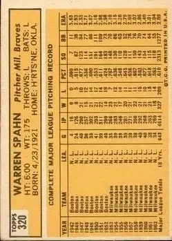 Back of Warren Spahn