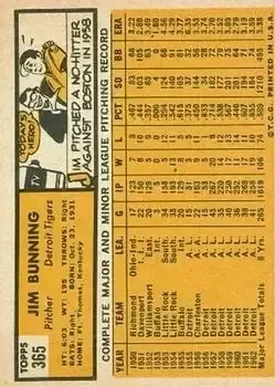 Back of Jim Bunning