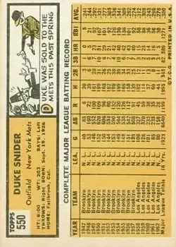 Back of Edwin "Duke" Snider