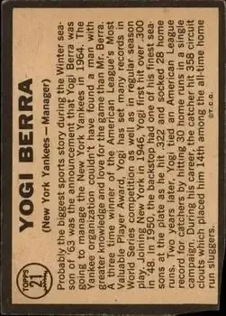 Back of Larry "Yogi" Berra