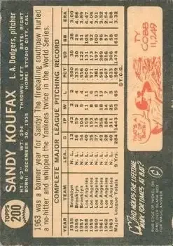 Back of Sandy" Koufax