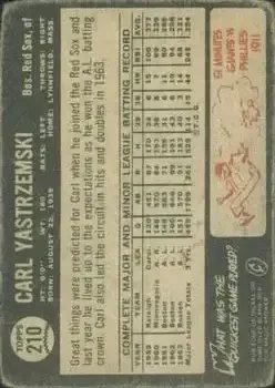 Back of Carl Yastrzemski