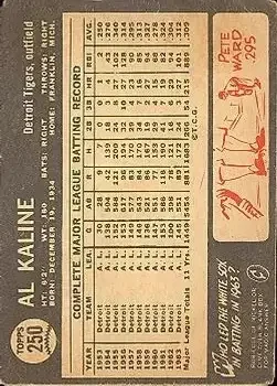 Back of Al Kaline
