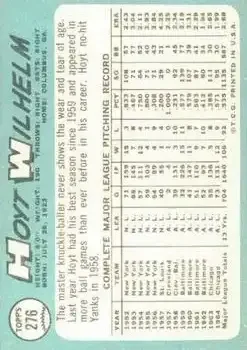 Back of Hoyt Wilhelm