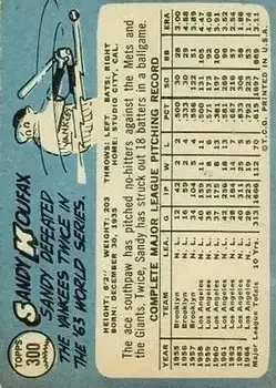 Back of Sandy" Koufax