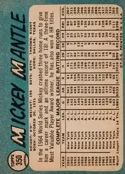 Back of Mickey Mantle