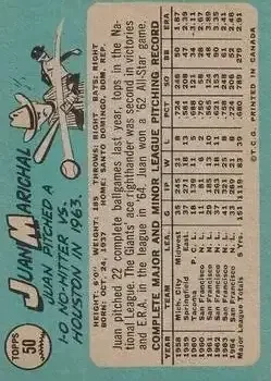 Back of Juan Marichal