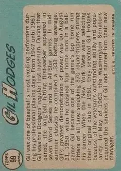 Back of Gil Hodges