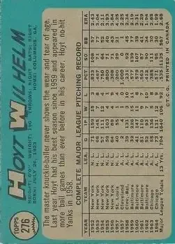 Back of Hoyt Wilhelm
