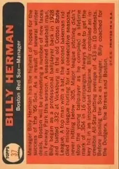 Back of Billy Herman