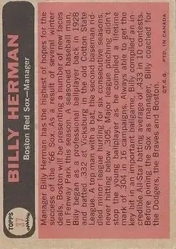 Back of Billy Herman
