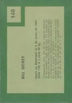 Back of Bill Dickey