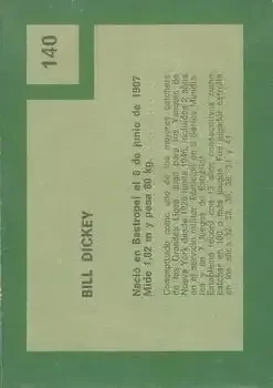 Back of Bill Dickey