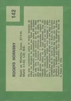 Back of Rogers Hornsby