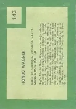 Back of Honus Wagner