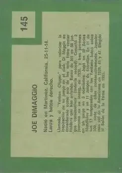 Back of Joe DiMaggio