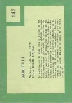 Back of Babe Ruth
