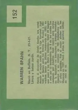 Back of Warren Spahn