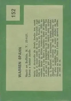 Back of Warren Spahn