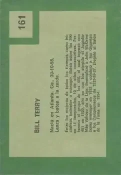 Back of Bill Terry