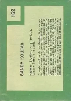 Back of Sandy" Koufax