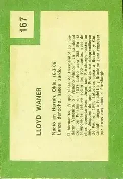 Back of Lloyd Waner