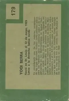 Back of Larry "Yogi" Berra