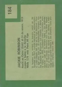 Back of Jackie Robinson