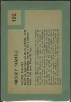 Back of Mickey Mantle