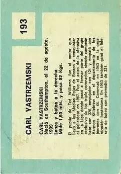 Back of Carl Yastrzemski