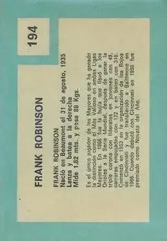 Back of Frank Robinson