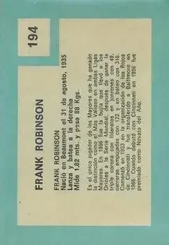Back of Frank Robinson