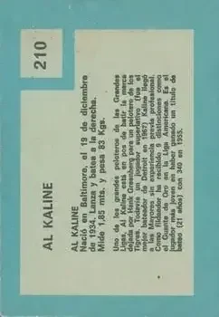 Back of Al Kaline