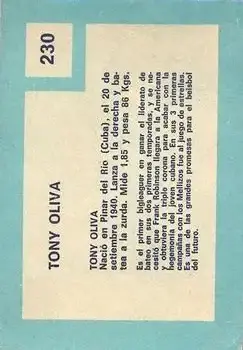 Back of Tony Oliva