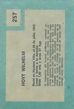 Back of Hoyt Wilhelm