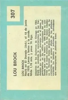 Back of Lou Brock