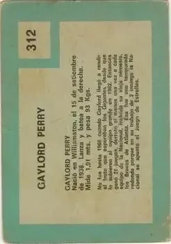 Back of Gaylord Perry