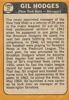 Back of Gil Hodges