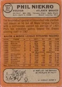Back of Phil Niekro